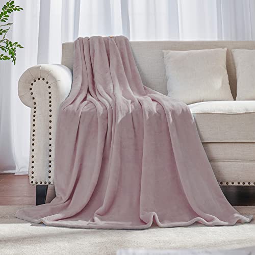 Image of JIAHANNHA Dusty Rose Purple Pink Throw Blanket Fleece Blanket 60 inchx80 inch,Super Soft Cozy Plush Throw Blanket for Couch Sofa Bed,Warm and Lightweight Bed Blankets for Adults