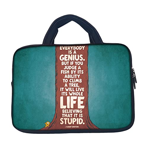 Image of TheSkinMantra Chain Laptop Sleeve Bag Compatible with Laptop /Macbooks /Chrombook /Notebook /Zbook (13.3 Inch [Handle], Albert Einstein)