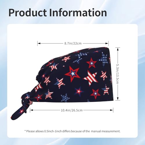 Image of Working Cap Scrub Cap with Sweatband Adjustable Unisex Women Tie Back Hat Nurse Surgical Caps