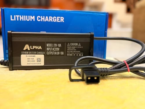 Image of Okinawa Praise pro and Iprase+ Charger | D-Type 2 pin Connector | 06+10 Month Warranty | 72V Input and Output 84V 10A Lithium Battery Charger