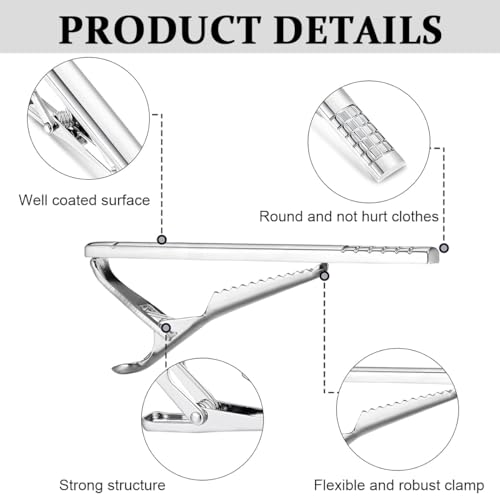 Venzina® 4 Pack Men's Tie Clips Set Tie Pin Tie Clip for Men Suits Luxury Metal Plating Necktie Tie Bar Clasp Pinch Clip for Business Wedding Daily Life, with Gift Box