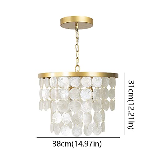 Suspension nacre cadre métal lustre carillon e26 intérieur - 5