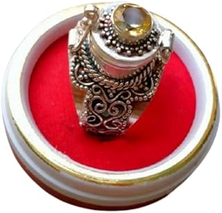 Natural Citrine Ring, Poison Ring, Vintage Ring, Poison Box Ring, Yellow Citrine ~ Gemstone Ring, Handmade Poison Ring, Openable Poison Ring, Designer Box Ring, Secret Stash Jewelry, Christmas Gifts