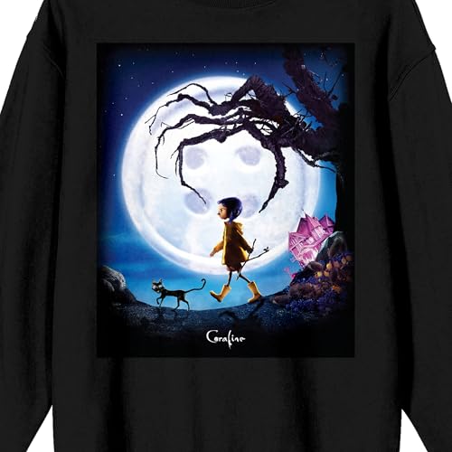 Bioworld Coraline - Coraline Poster on black Adult Crew Neck Sweatshirt2