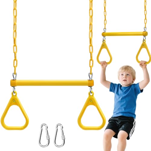 Covzoe Trapeze Swing Bar Rings, 17" Heavy Duty Plastic Coated