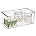 mDesign Storage Box Organizer for Vitamins, Medicine, Medical, Dental Supplies - Medium, Clear