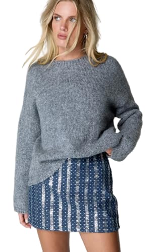 Sequin Denim Mini Skirt