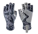 BRILISLE Fishing Gloves with Sun Protection, Uv Protection Silicone Anti-Slip Comfortable and Breath