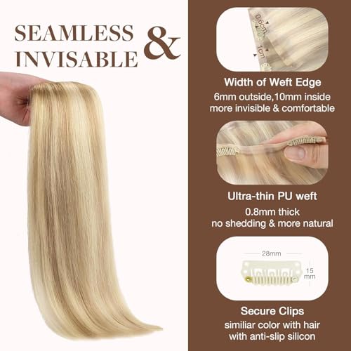 Image of GOO GOO Seamless Clip in Hair Extensions Real Human Hair Remy Extensions