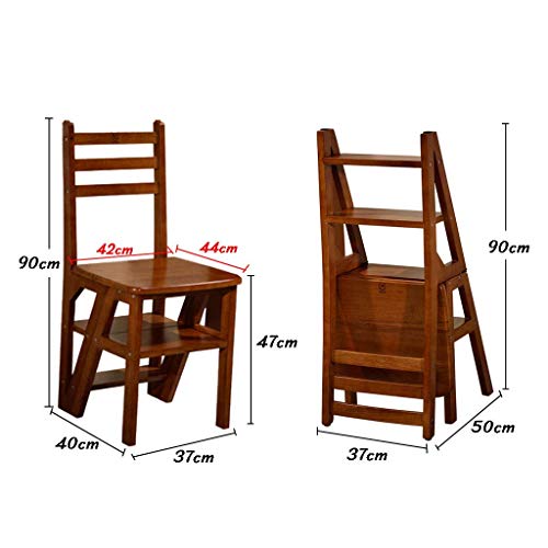 Taburete de escalera de madera de roble macizo con estructura de uso pesado 3
