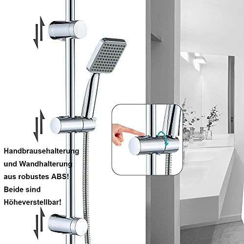 JOHO Edelstahl Duschsystem ohne Duscharmatur Chrom Duschset Überkopfbrauseset mit ABS Kopfbrause 20x20cm - Image 5
