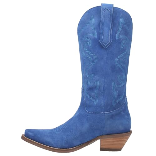 Dingo Womens Out West Embroidered Snip Toe Pull On Casual Boots Mid Calf Mid Heel 2-3" - Blue - Size 8.5 M by Dingo - Image 3
