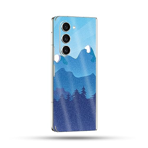 Image of MightySkins Glossy Glitter Skin Compatible with Samsung Galaxy Z Fold 5 Full Wrap - Blue Mountains | Protective, Durable High-Gloss Glitter Finish | Easy to Apply & Change Styles | Made in The USA