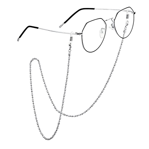 FOCALOOK Chaîne pour Lunettes Homme Acier Inoxydable Collier à Maille 3mm de Large, 72cm Cover