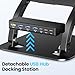tounee Laptop Stand with Detachable USB-C Hub, 100W PD Charging, 4K@60Hz HDMI, 3 USB Ports, Ergonomic Laptop Holder Docking Station for 10-17" Laptops, MacBook & More (Black)