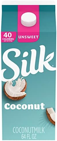 Silk Coconut Milk, Unsweet, Dairy Free, Gluten Free, Delicious Vegan Milk with 50% More Calcium than Dairy Milk, 64 FL OZ Half Gallon