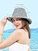 Womens Straw Sun Hat Wide Brim Hand Woven Foldable Beach Bucket Hat for Summer Travel UV Protection UPF 50+(One Size,Beige & Blue)