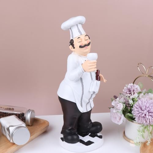 Sculpture de cuisinier SOLUSTRE solide pour comptoir de bistro
