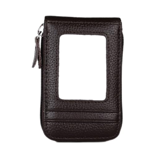 Card Holder Women RFID Blocking Credit Card Wallet Leather Business Organ Purse Coffee