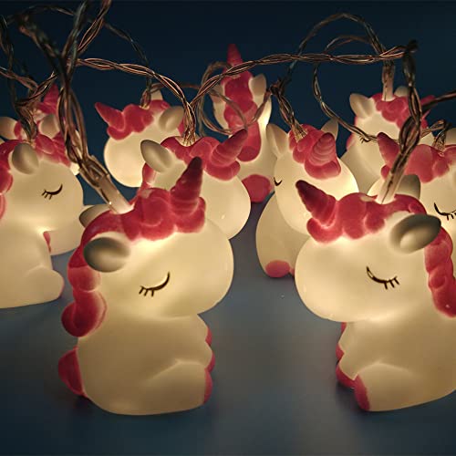 Fantasee 1,5 m 10 LED Einhorn Lichterkette für Mädchen Schlafzimmer batteriebetriebene LED Lichterkette Fantastische Lichter für Zimmer Geburtstag Party Dekoration (Einhorn) Cover