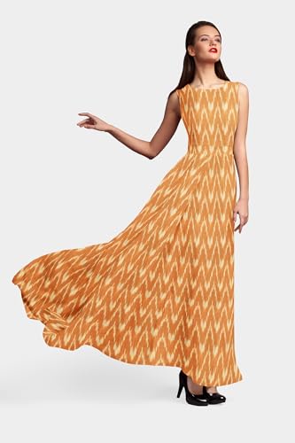 Image of Cotton Pochampally ikat unstitched blouse, Kurthi, long frock fabric material for women (1 meter, 2 meters & 3 meters)