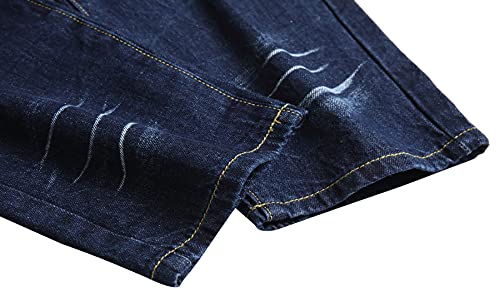 Ahabikas Men's Ripped Jeans Slim Fit Jeans For Men(Dark Blue Ly050,36) #TOP6