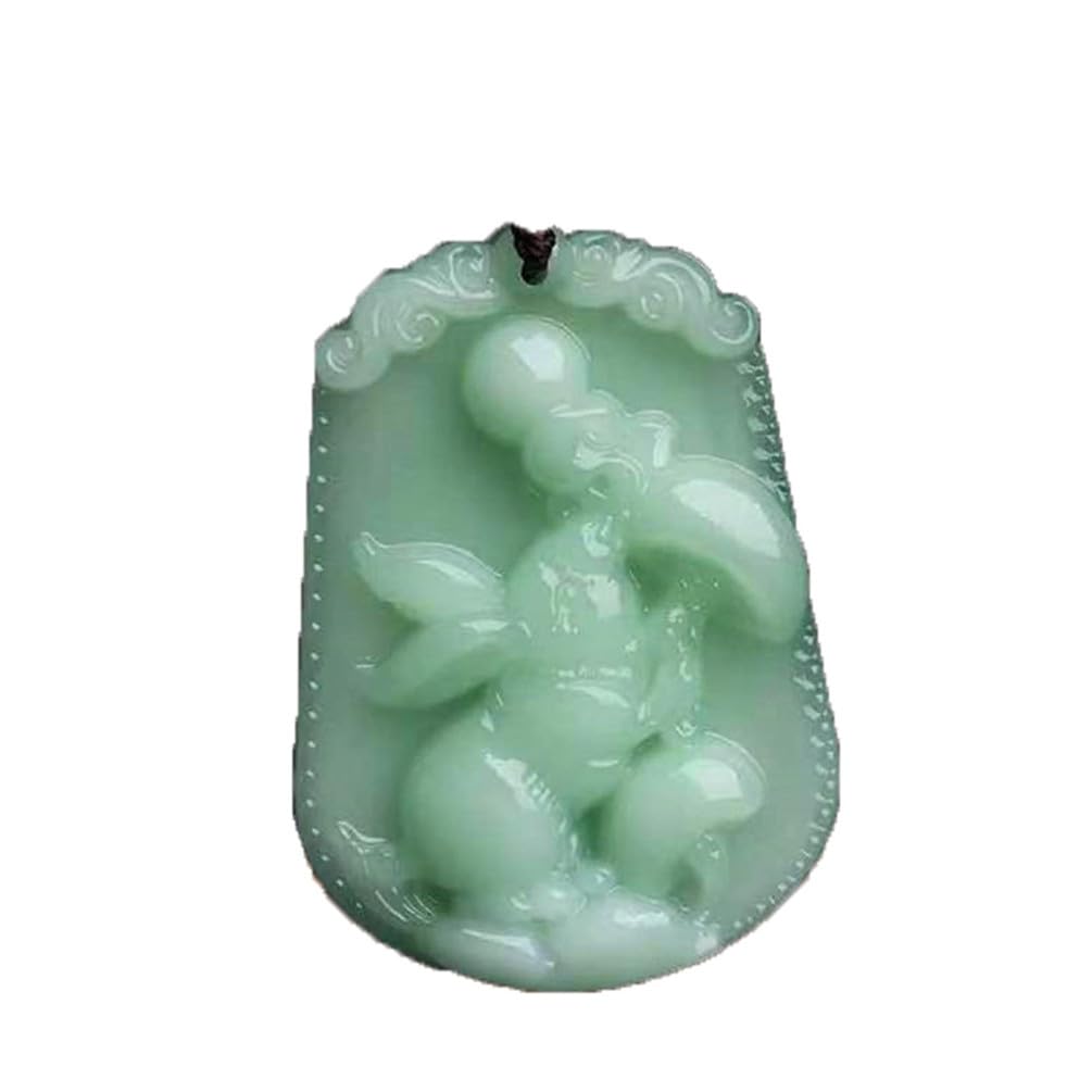 OAKKY Men's Created-Jade Vintage Classic Square 12 Chinese Zodiac Dog Tag Sign Pendant Horoscope Animal Patron Saint Amulet Necklace