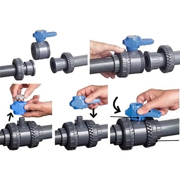 Fip válvula de pvc fip de doble unión de 40 mm vib40c