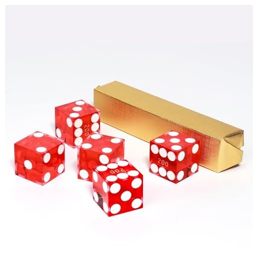 AAA Grade 19mm Pro Vegas Casino Style Craps Dice Set of 5 with Razor Sharp Edges & Matching Serialized Numbers for RPG, Dice Stacking, Yahtzee Dice Games