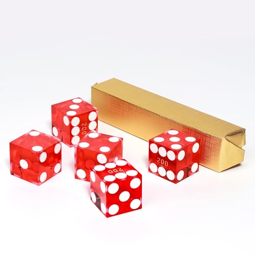 GSE Pro AAA Grade Precision 19mm Casino Craps Dice Set of 5 (Red) by GSE Games & Sports Expert - Used condition - US$14.03