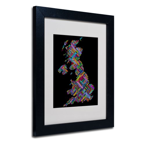 Trademark Fine Art United Kingdom VII Matted Framed Art by Michael Tompsett in Black Frame, 11 by 14-Inch