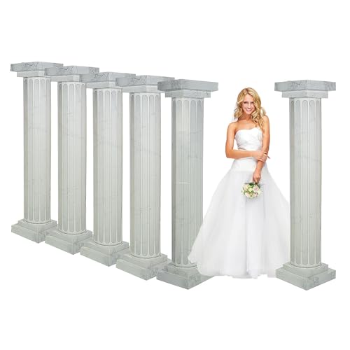 Fun Express Marble Look Fluted Pillars Cardboard Columns 6 Pack