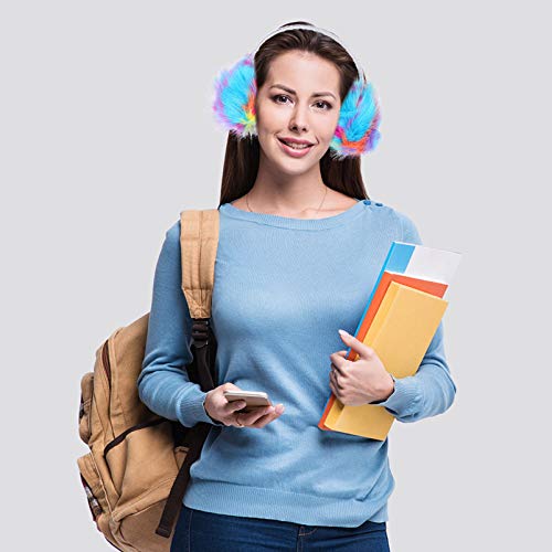 Abaodam Women Ear Muff Winter Warm Fluffy Earmuffs, Girls Faux Fur Ear Warmer Plush Muff Colorful Outdoor Ear Warmers ( Orange ) #TOP2