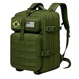 Mochila Tática Impermeável Militar Reforçada Grande 50 Litros Masculina Feminina Preto (VERDE)