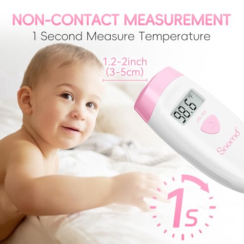 Image of Non-Touch Forehead Thermometer, Digital Infrared Thermometer 2 in 1 for Adult and Kids Baby Thermometer with Fever Alarm