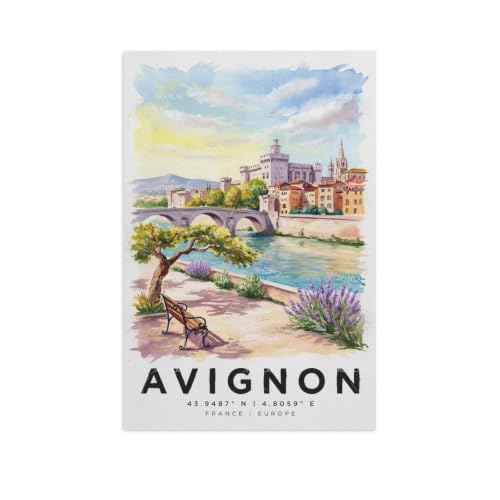 Aquarelle Avignon poster de voyage vintage pour créer une ambiance provençale