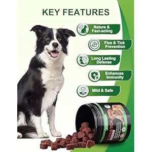 Flea and Tick Prevention Chews for Dogs Flea Treatment Oral Flea Pills for Dogs All Breeds and Ages Treatment Chewable (Chicken Flavor) Pest Control & Natural Defense Made in USA, 120 Tablets