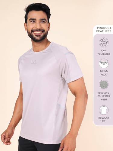 Image of Rupa Colors Mens PLAYSURE Dry FIT Raglan Sleeve Round Neck Activewear T-Shirt | 100% Polyester Fabric | Reflective Logo | Regular Fit