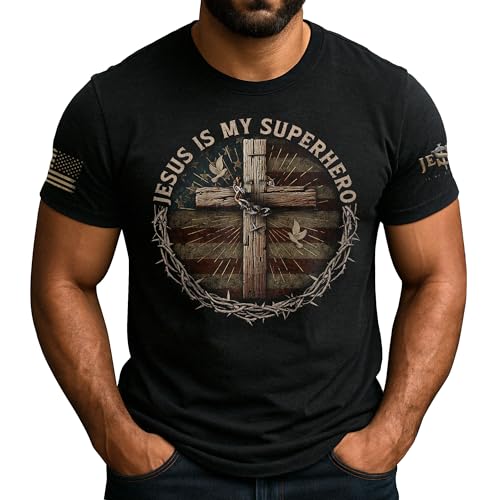 Jesus is Lord Shirt, American Flag Shirts, Cross Shirt, Christian Shirts for Men, Religious Tshirts for Men
