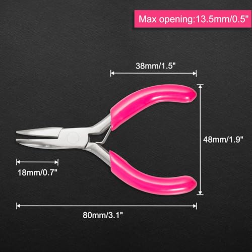 Image of 3 Inch Mini Bent Nose Pliers for Jewelry Making Bent Chain Nose Pliers Smooth Jaw Smalll Beading Pliers Micro Angle Needle Nose Pliers Jewelry Making Supplies