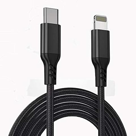 Apple Type C to Lightning iPhone Charger Sync Cable Charging Cord, Long Braided Wire MFI Certified for iPhone 12,11,X,XR,XS,8,iPad, Black (2M/ 6.6ft) Cover