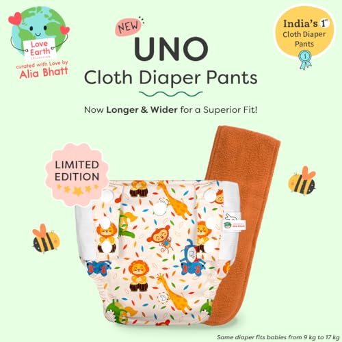 Image of SuperBottoms UNO Pull-up Pant Style Diaper | Cloth Diaper for Babies | Reusable, No Tapes, Easy to Wear, Designed for Active Little Ones | 3M - 3Y | Pack of 1