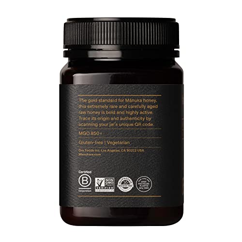 Manukora Umf 20+/Mgo 850+ Raw Manuka Honey (500G/1.1Lb) Authentic Non-Gmo New Zealand Honey, Umf & Mgo Certified, Traceable From Hive To Hand #TOP6