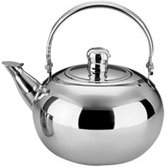 Camping Tea Kettle Stainless Steel Silver Tea Kettle 1L Camping Kettle Coffee Pot Kettle Outdoor Tableware Set Camping Kettle for Outdoor Picnic Hiking