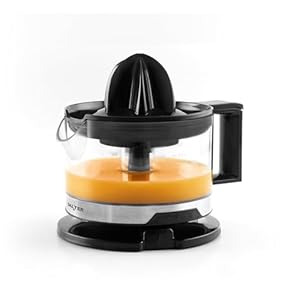 Salter Electric Citrus Juicer – Fresh Orange Press, Juice Extractor, 500ml Measuring Jug, BPA Free, Includes 2 Juicing Cones, 5 Variable Pulp Levels, 2 Way Twist, For Baking & Cocktails, EK5878