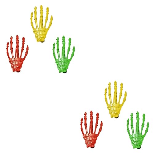 FRCOLOR 6pièces Barrette Cheveux Main De Squelette Alliage Accessoires Punk Horrifique Pour Halloween