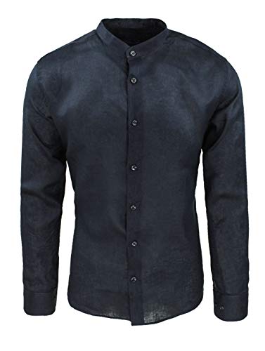 Chemise de lin homme coupe étroite noire XL Evoga casual