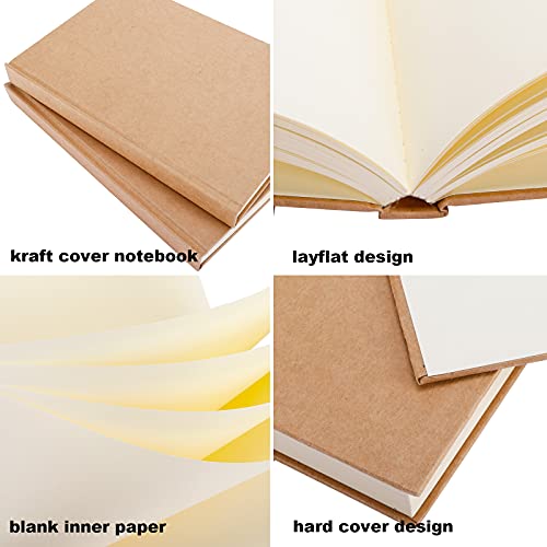 Labuk 4 Pack Blank Notebook Bulk, 120 Sheets Unlined Notebooks 100Gsm 5.6"X 8.3" Hardcover Sketchbook For Office School Travelers Ideal Gifts #TOP2