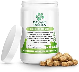 Doggie Dailies Probiotics for Dogs, 225 Soft Chews, Advanced Dog Probiotics with Prebiotics