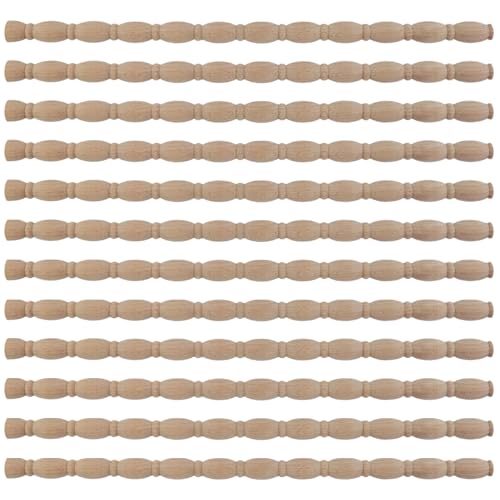 Tsnamay 12 Pcs Solid Wood Moulding Half Round Single Gourd Furniture Edging Strip Decorative Line, Decorative Wood Trim Furniture Trim Decorative Line for Wall Decoration and Photo Frame Trim